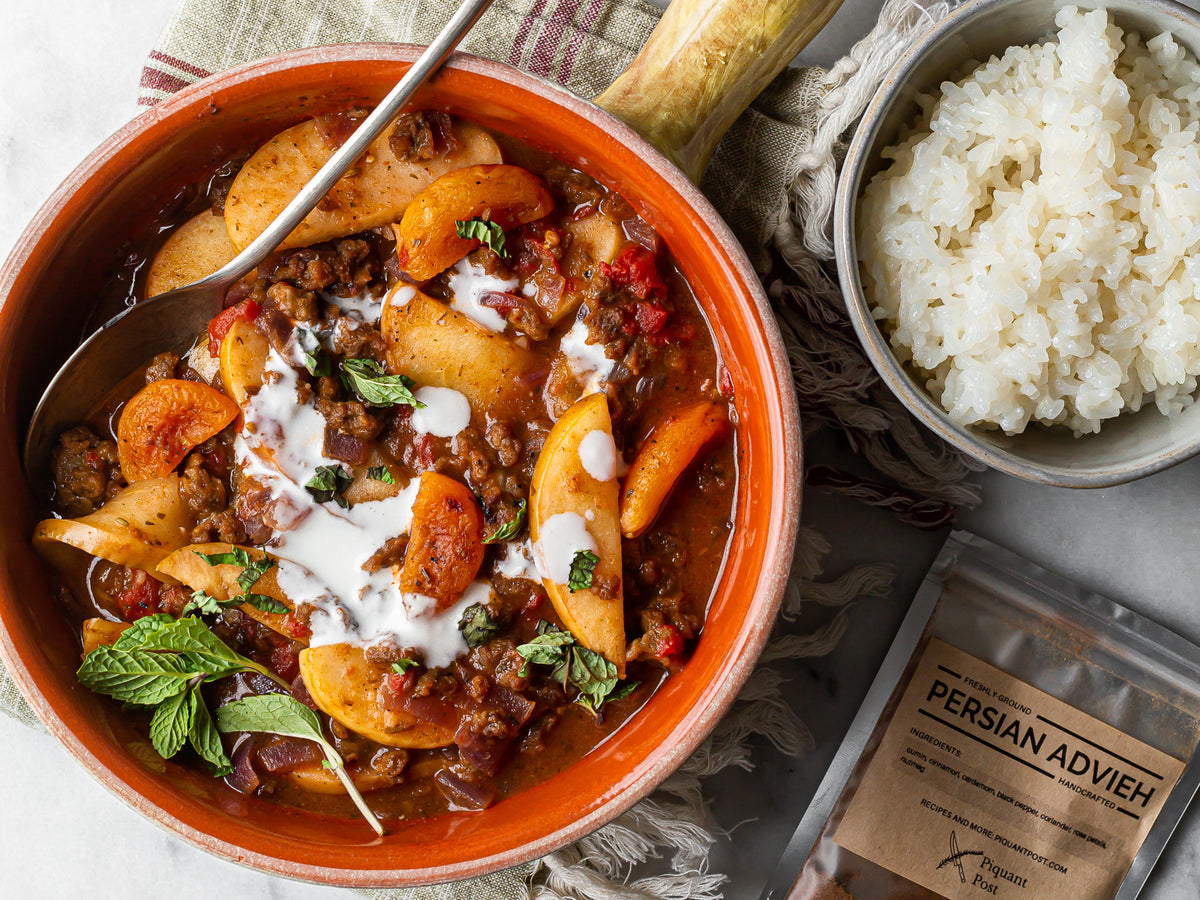 Persian Apple Stew (Khoresh Sib O Gheysi)