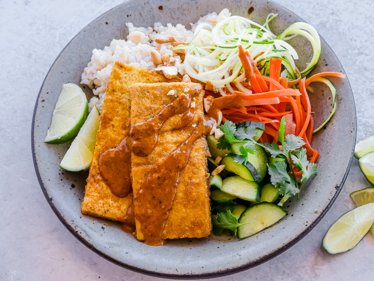 Indonesian Crispy Satay Tofu Steaks