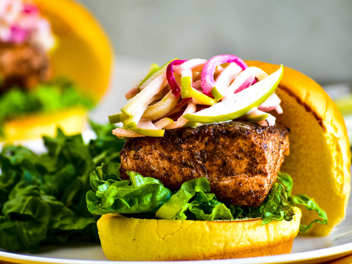 Scandi-Style Salmon Sliders with Green Apple Slaw
