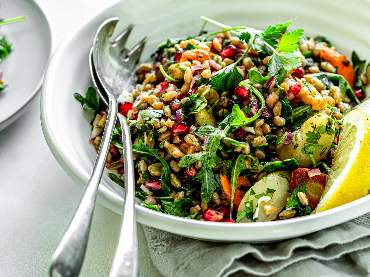 Farro, Pomegranate, and Carrot Tabbouleh
