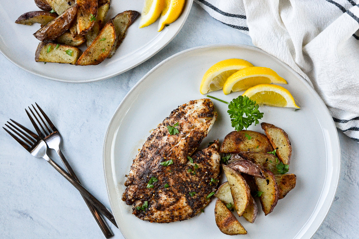 Lemon Sumac Fish & Sumac Potatoes
